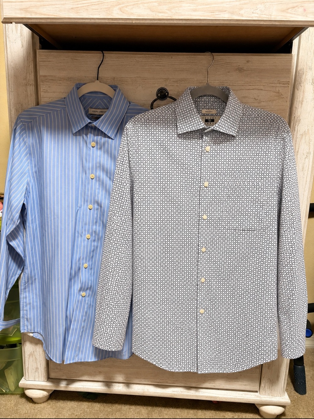 Joseph Abboud Light Blue Stripe & White Micro-Pattern Dress Shirts (2-Pack)